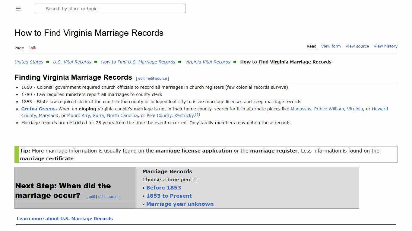 How to Find Virginia Marriage Records • FamilySearch